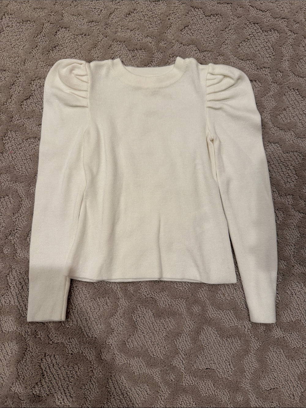 GB girls Cream Puff-Sleeve Knit Top
